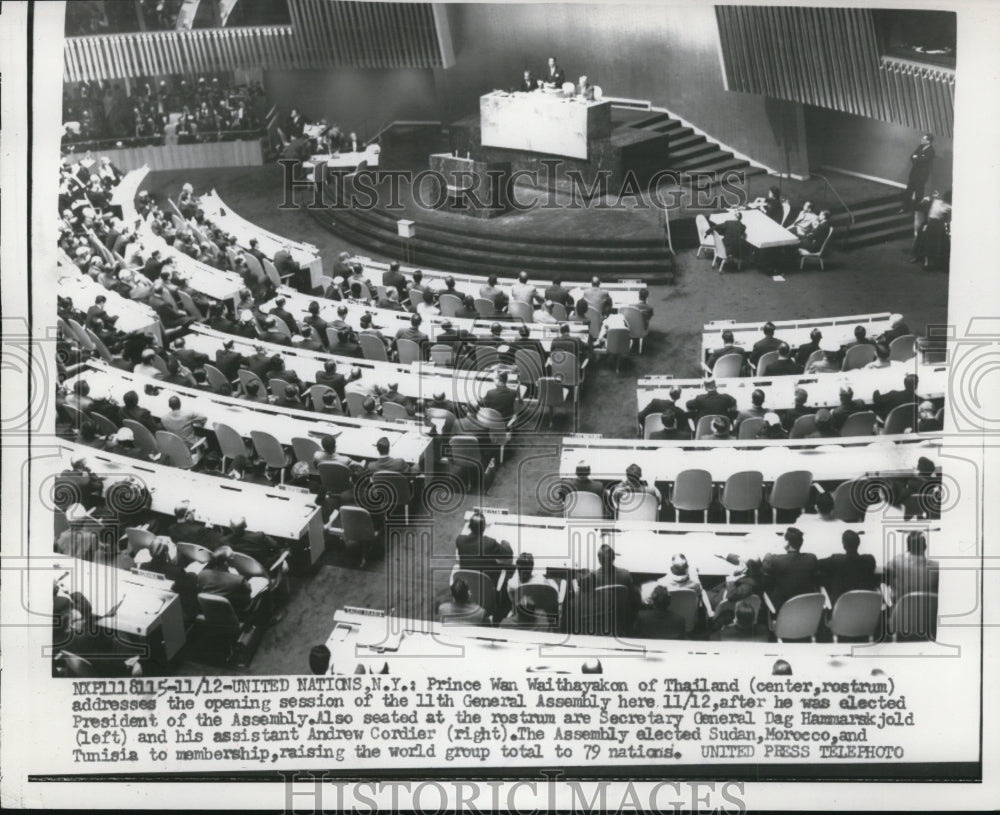 1956 Press Photo United Nations meeting int New York - nef23396