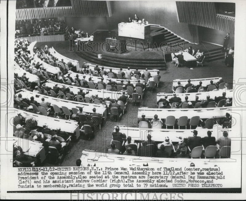 Load image into Gallery viewer, 1956 Press Photo United Nations meeting int New York - nef23396
