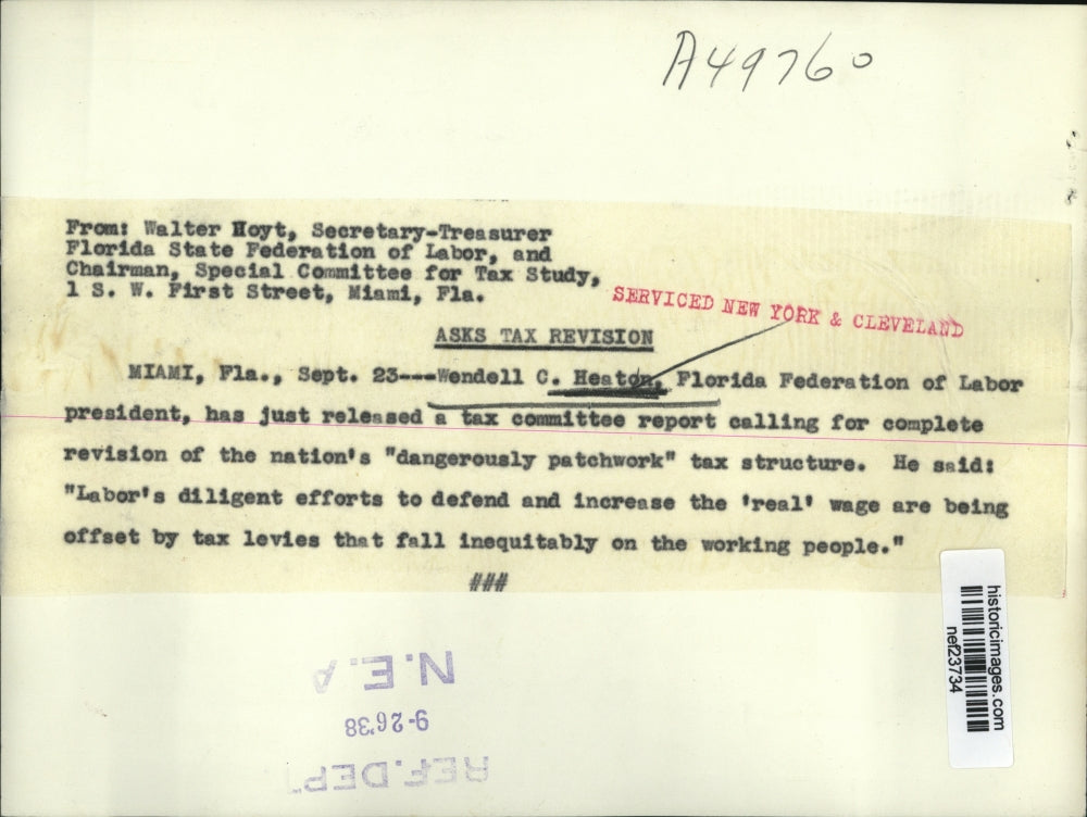 1938 Press Photo Wendell C. Heaton - nef23734