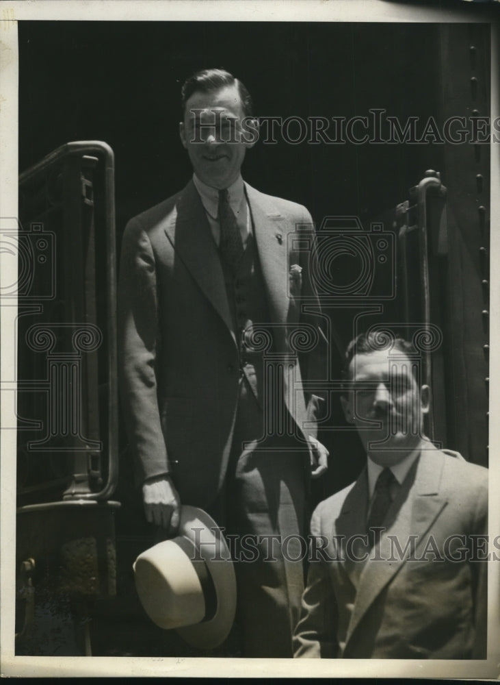 1928 Press Photo Jimmie Walker, Grover Whalen in Houston, Texas - nef23760