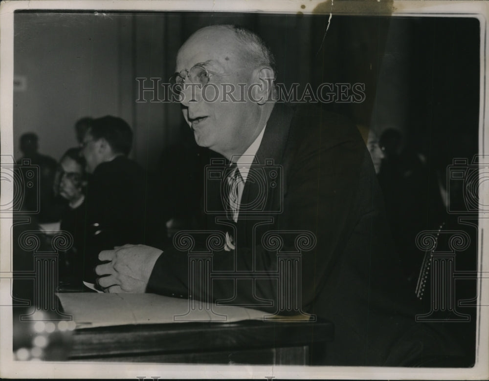 1937 Press Photo Attorney General Homer S Cummings defending President Roosevelt