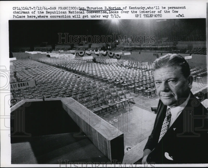 Load image into Gallery viewer, 1964 Press Photo Sen.Thruston B.Morton of Kentucky at the Cow Palace - nef24217
