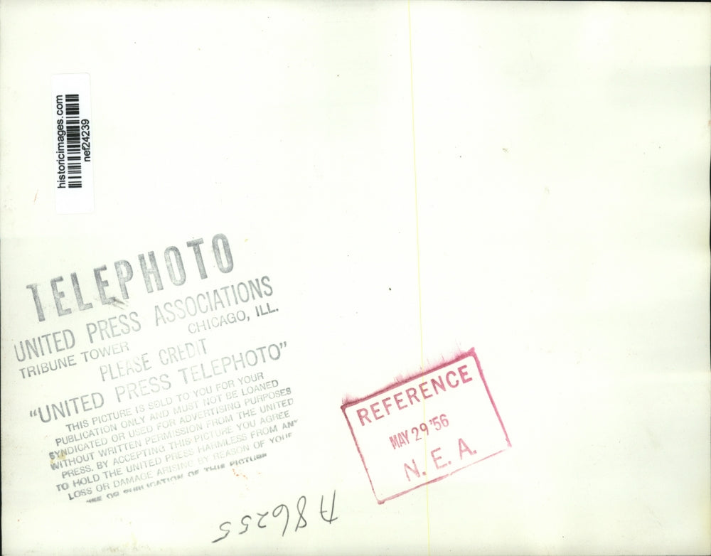 1956 Press Photo Christian Pineau of French and Tahar Ben Ammar of Tunisian