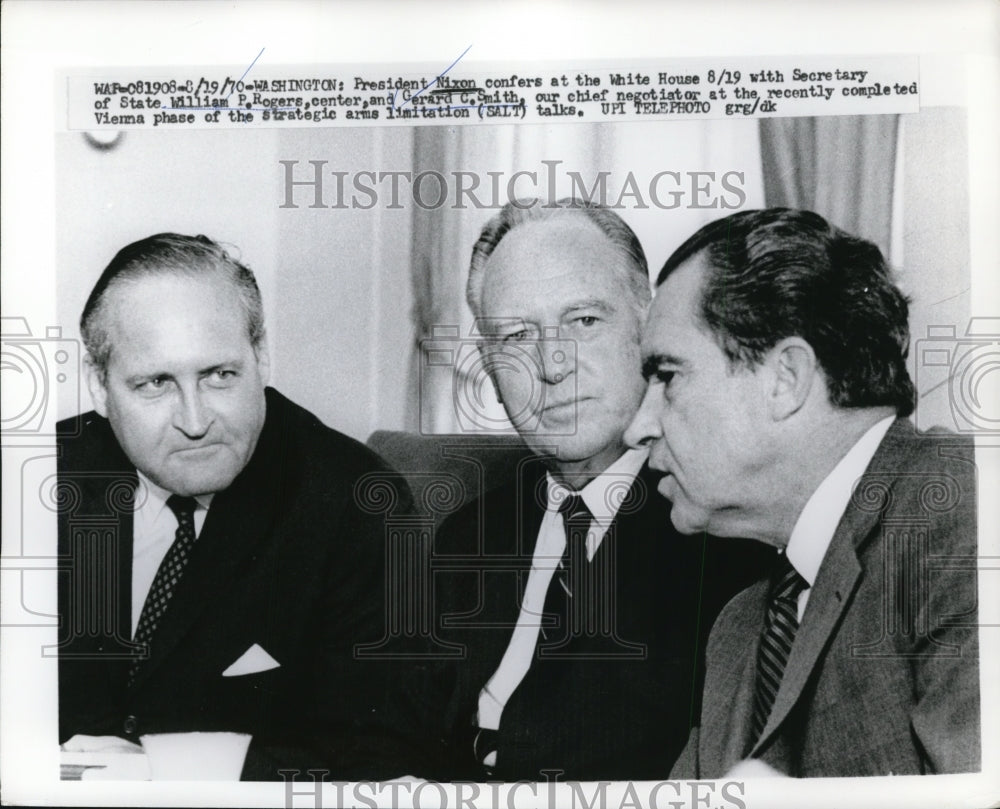 1970 Press Photo Pres.Richard Nixon with Sec of State William P.Rogers