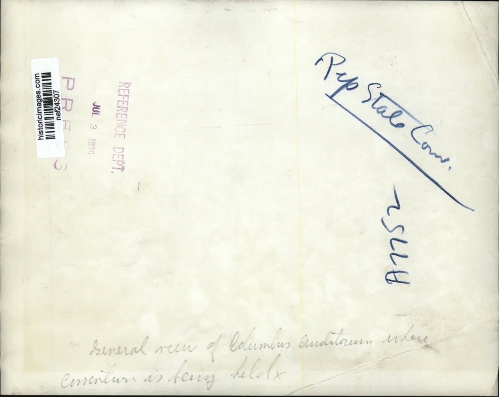 1936 Press Photo View of Republican State Convention at Columbus Auditorium