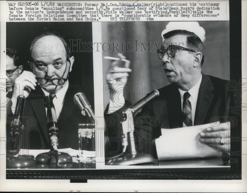 Load image into Gallery viewer, 1962 Press Photo Edwin A. Walker Testifies in Senate Subcommittee, Washington
