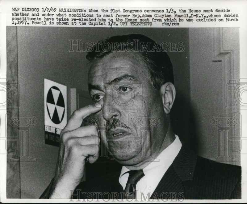 Load image into Gallery viewer, 1969 Press Photo Adam Clayton Powell at U.S. Capitol - nef24732
