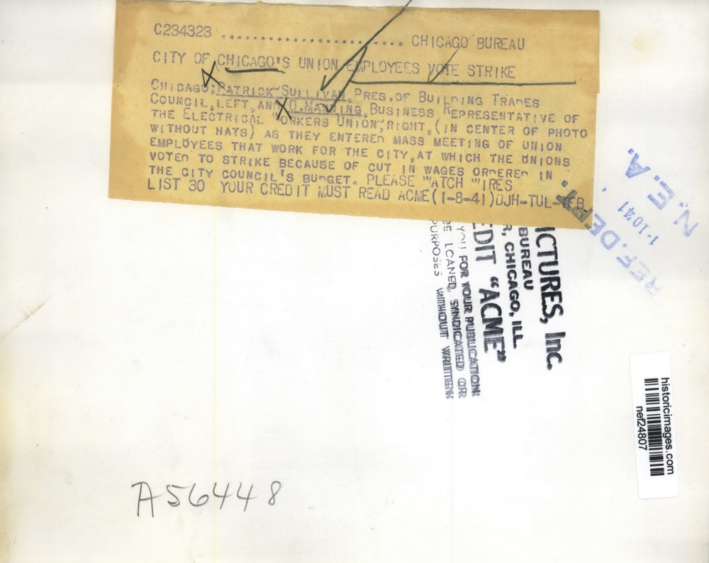 1941 Press Photo City of Chicago Union Employees Strike - nef24807