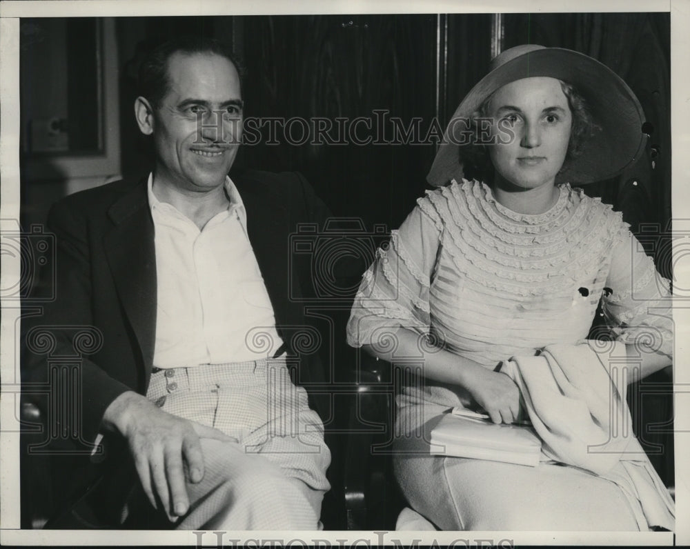 1934 Press Photo John Jeske & Wife Elaine Tell Kidnapping Story - nef24889