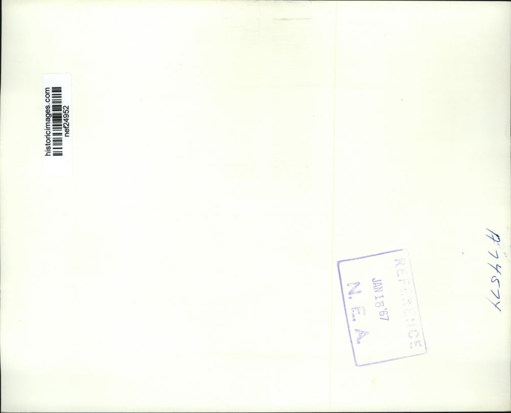 1967 Press Photo Adam Clayton Powell Smoke Cigar at Los Angeles Press Conference