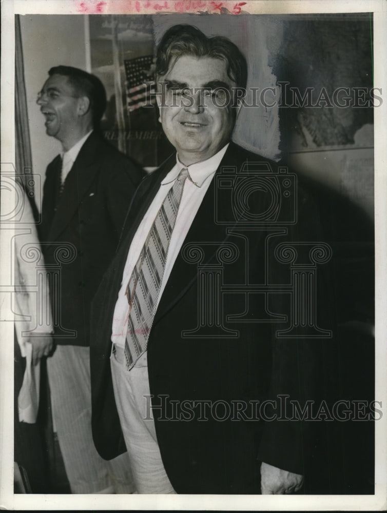 1943 Press Photo John Lewis of United Mine Workers after Policy Committee Meet