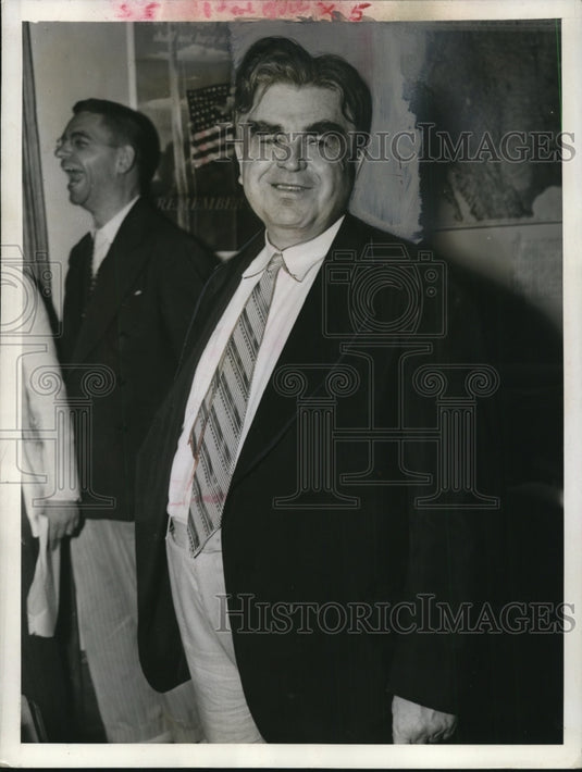 1943 Press Photo John Lewis of United Mine Workers after Policy Committee Meet