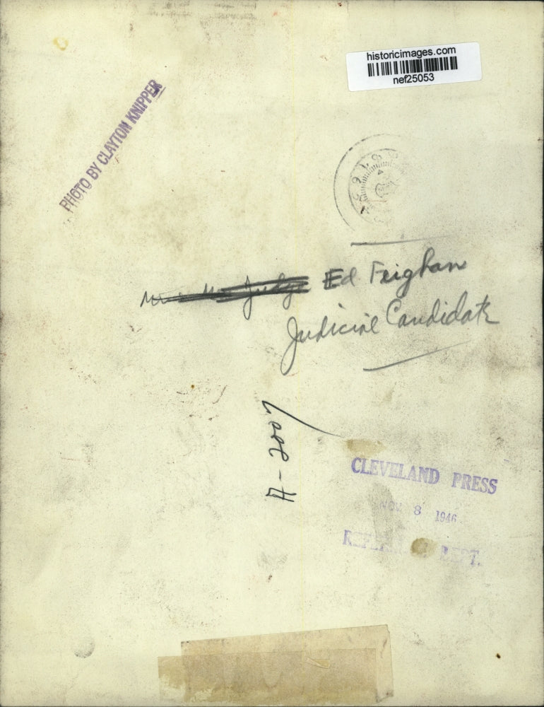 1946 Press Photo Judicial Candidate Ed Feighan of Ohio - nef25053