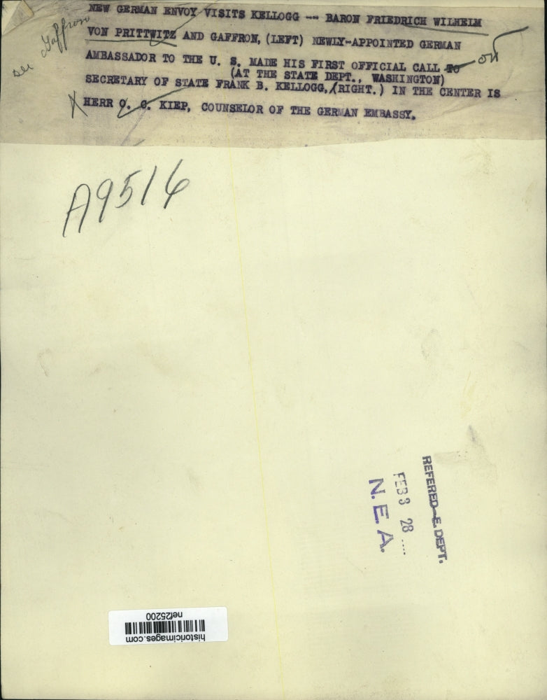 1928 Press Photo New German Envoy Visits Frank B. Kellogg - nef25200