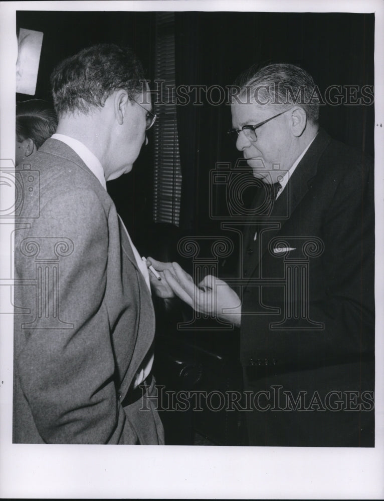 1959 Press Photo Pete Edson (Left) and James P. Mitchell Secretary of Labor