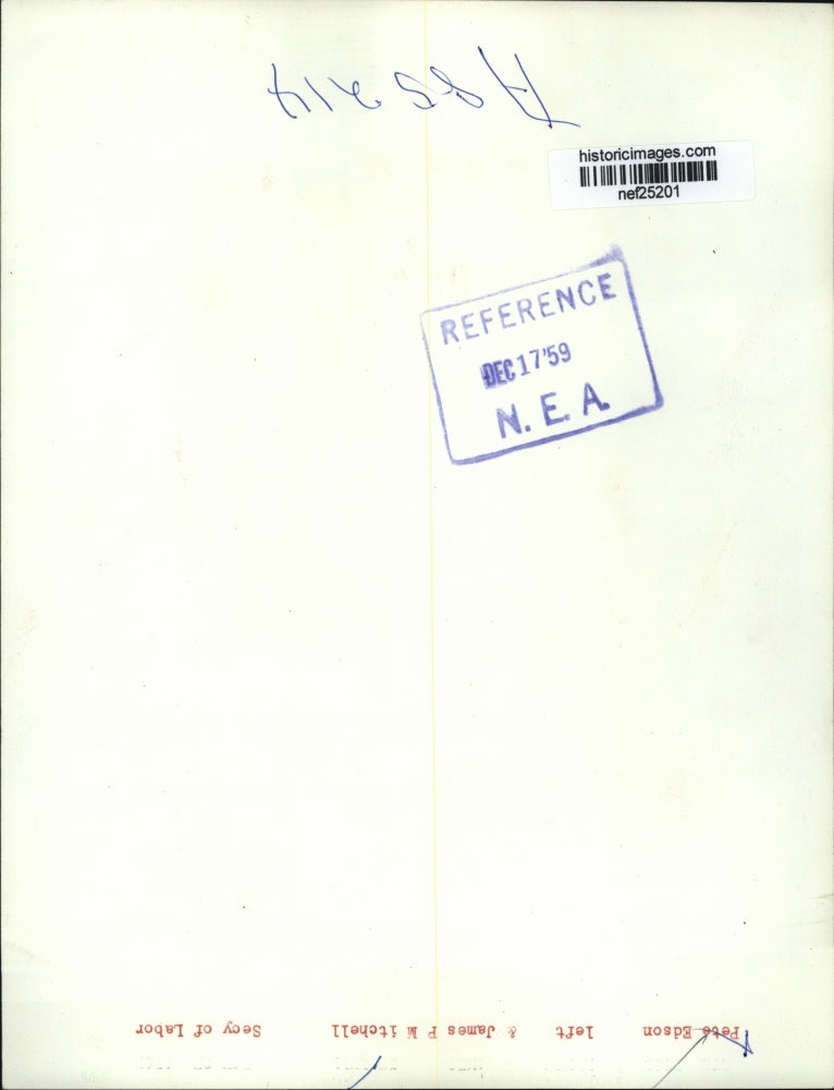 1959 Press Photo Pete Edson (Left) and James P. Mitchell Secretary of Labor