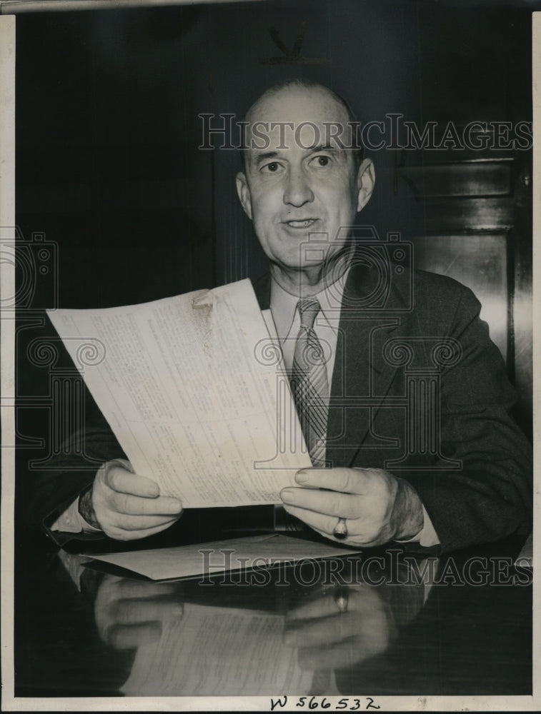 1940 Press Photo William E. Shedd at House Military Affairs Committee Meeting