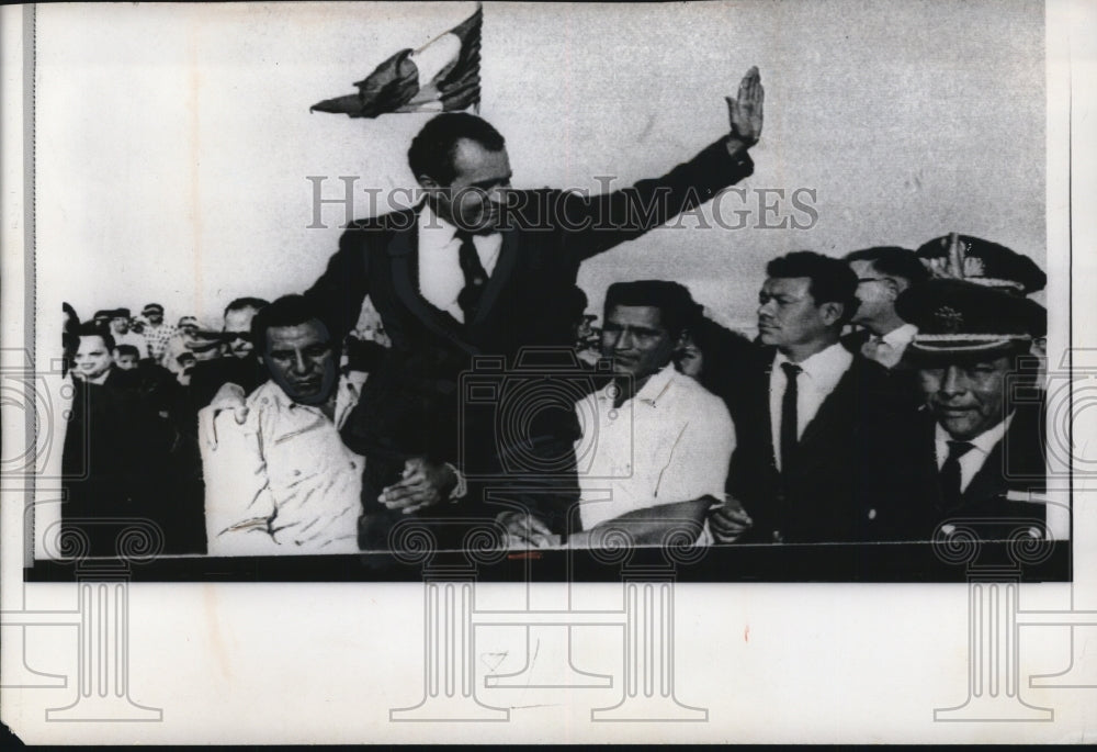 1967 Press Photo Richard Nixon Greets Crowds, Lima, Peru - nef25521