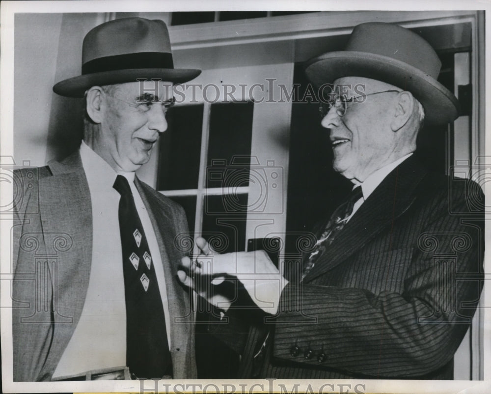 1952 Press Photo Philip Murray, William Green Leaving White House - nef25616
