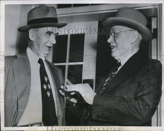 1952 Press Photo Philip Murray, William Green Leaving White House - nef25616