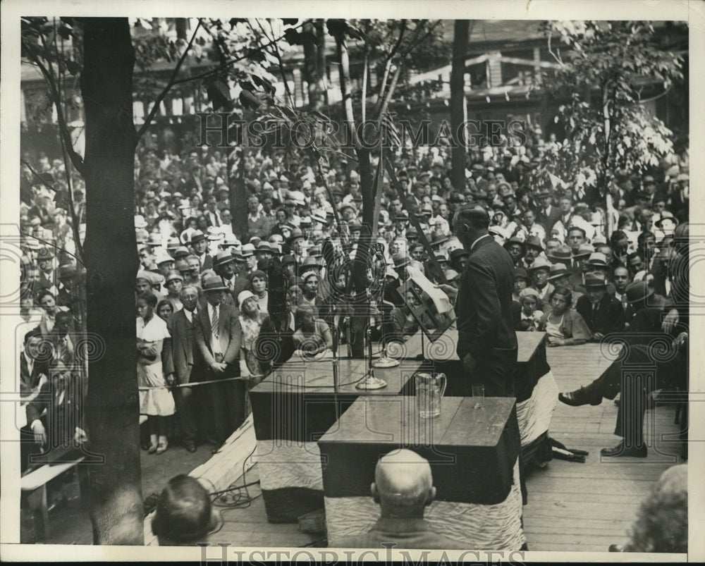 1932 Press Photo Louis J. Brann Democratic Rally in Olympia Park, New Jersey