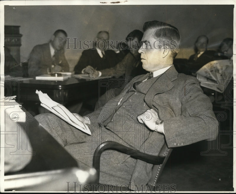 Load image into Gallery viewer, 1937 Press Photo Henry A. Wallace at house Agriculture Committee Meeting
