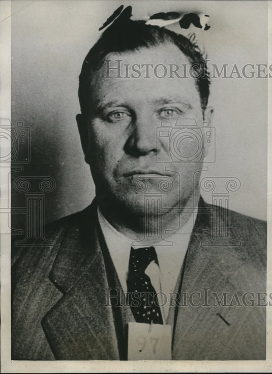 1933 Press Photo Lewis Shorter alleged Leavenworth Kansas Bank Bandit Slain