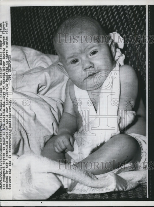 1962 Press Photo Pauletta Temple, the youngest person to wear a cast in Odessa