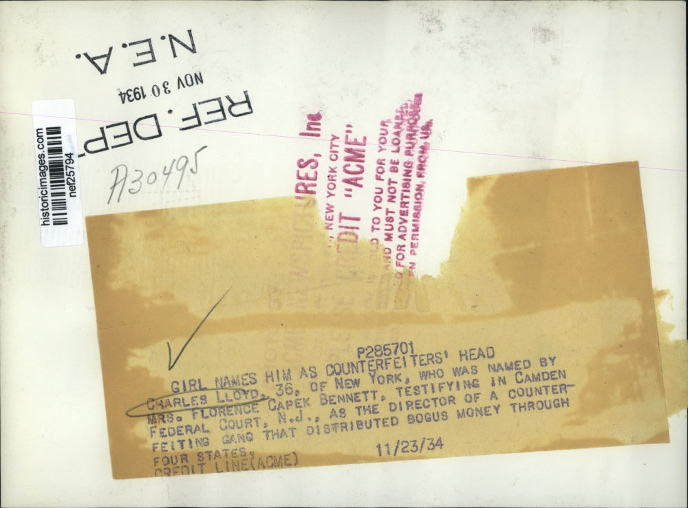 1934 Press Photo Charles Lloyd Charged in Camden Federal Court - nef25794