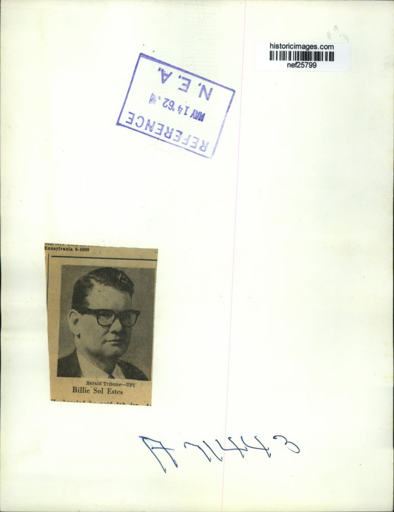 1962 Press Photo Billie Sol Estes Indicted on Fraud Charges, Dallas, Texas