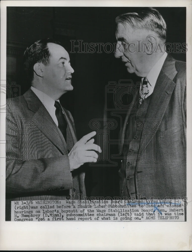 1951 Press Photo Chairman Cyrus Chring called before a Senate Labor Subcommittee