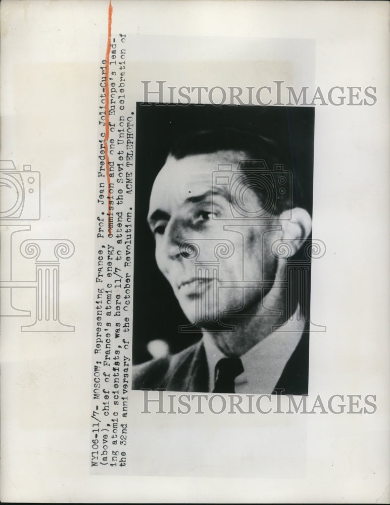 1949 Press Photo Prof. Jean Frederic Joliot-Curie Chief of France Atomic Energy