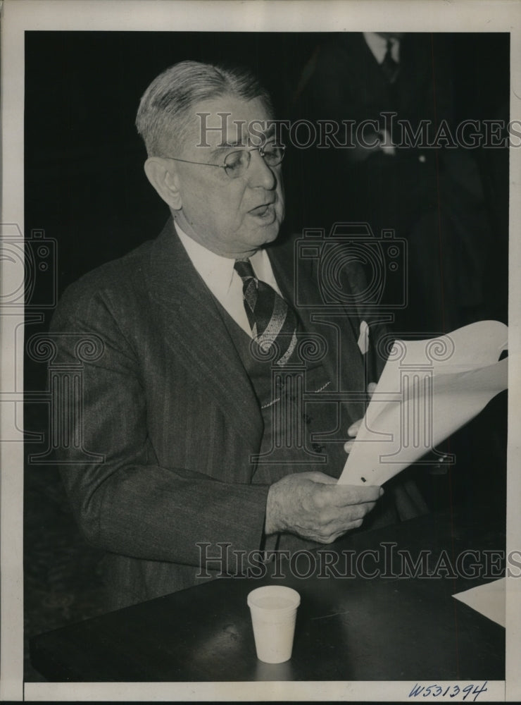 1939 Press Hampden Wilson as He Testified Before Subcommittee of the Dies Comm
