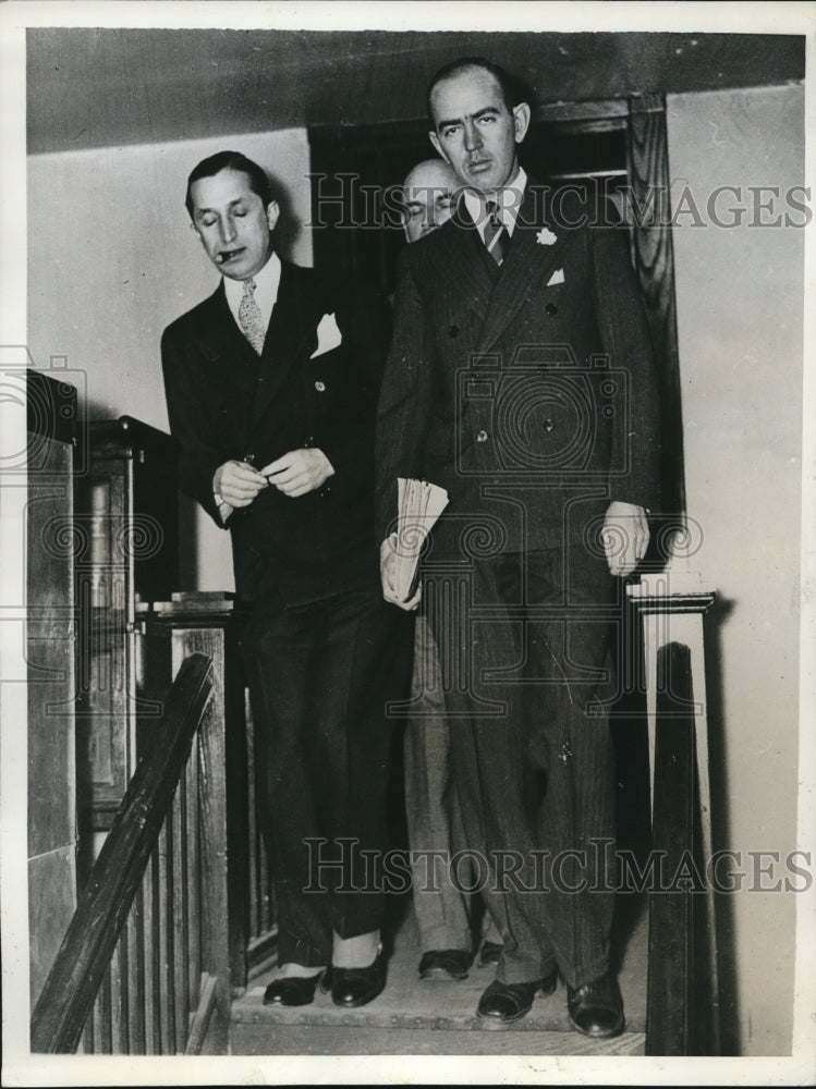 1935 Press Photo David T. Wilentz & Anthony Bauck as They Entered Courthouse