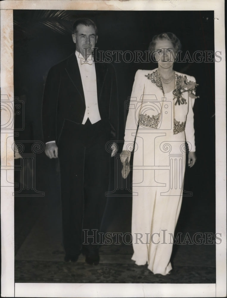 1941 Press Photo Vice-Pres & Mrs Wallace as They Attend Annual Dinner