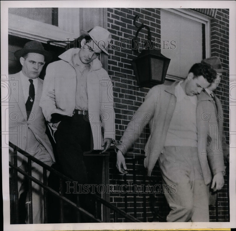 Load image into Gallery viewer, 1952 Press Daniel Potteiger &amp; Fred Noss Arrested For Hi-Jacking Trailer Truck
