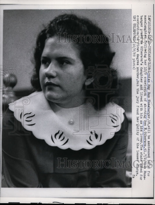 1959 Press Photo Louise May Ree Hunsbarger, Indianapolis - nef26036