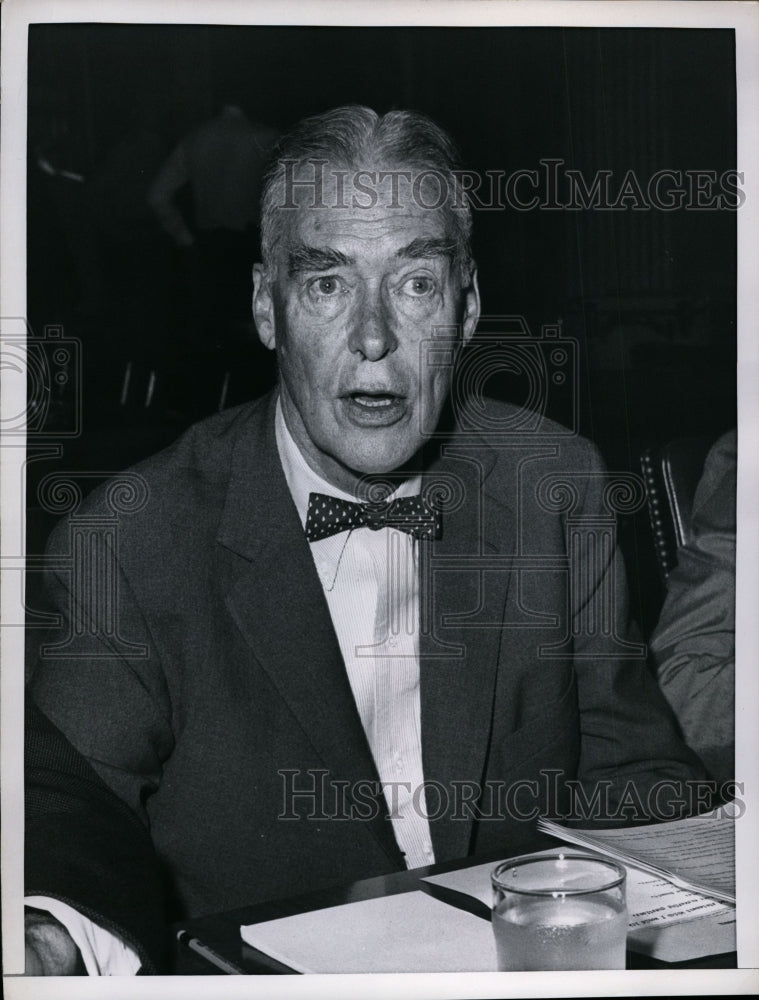 1960 Press Photo Christian Herter at Senate Foreign Relations Hearing