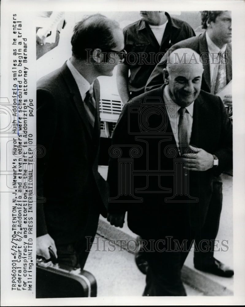 1970 Press Photo Hugh Addonizio at Federal Court, Trenton, New Jersey- Historic Images