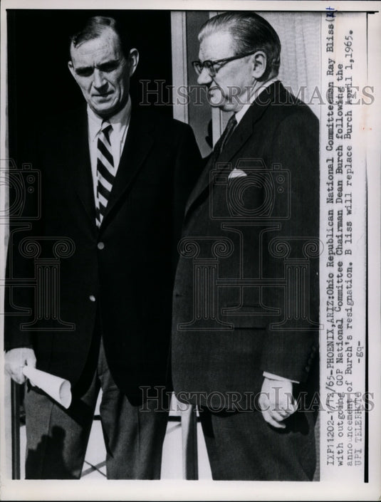 1965 Press Photo Ray Bliss, Dean Burch in Phoenix, Arizona - nef26208