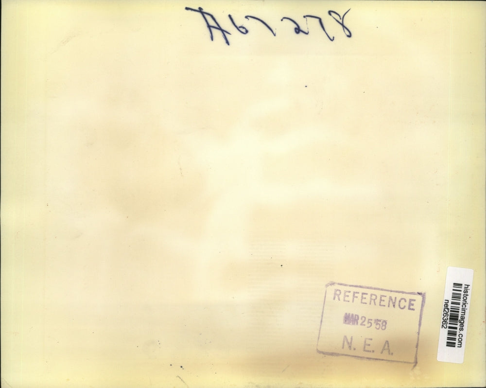 1958 Press Photo Pres.Dwight Eisenhower with James J.Wadsworth, Foster Dulles