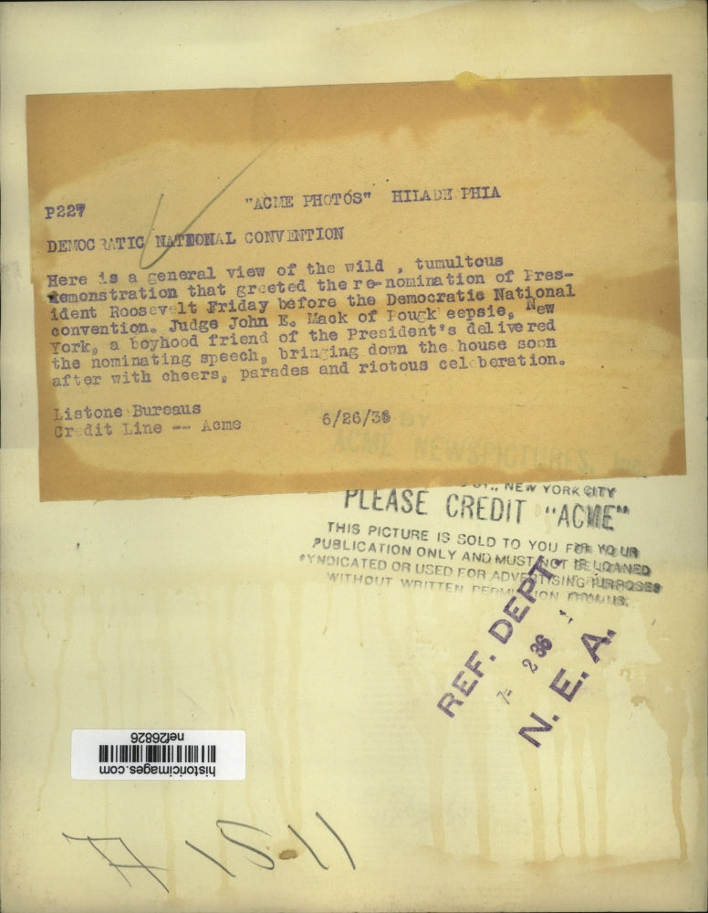 1936 Press Photo Democratic National Convention in Philadelphia - nef26826