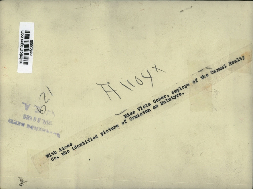 1926 Press Photo Viola Coser, Employee of Carnel Realty Co. - nef26866