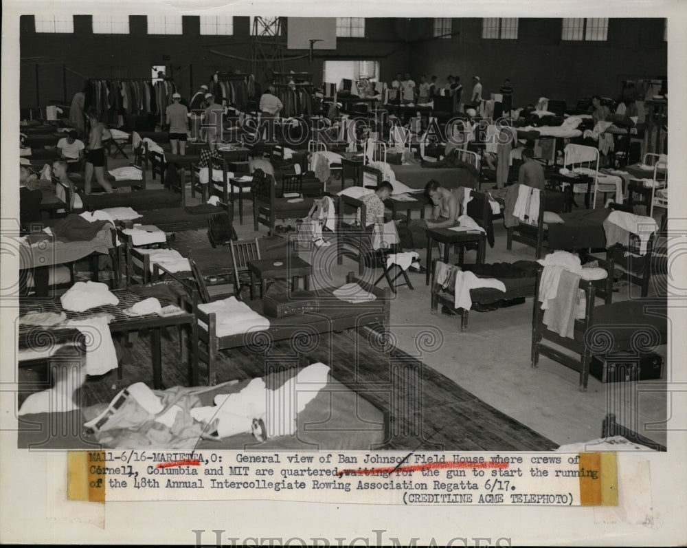 1950 Press Photo View of Ban Johnson Field House Where MIT Crews Are Quartered