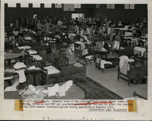1950 Press Photo View of Ban Johnson Field House Where MIT Crews Are Quartered