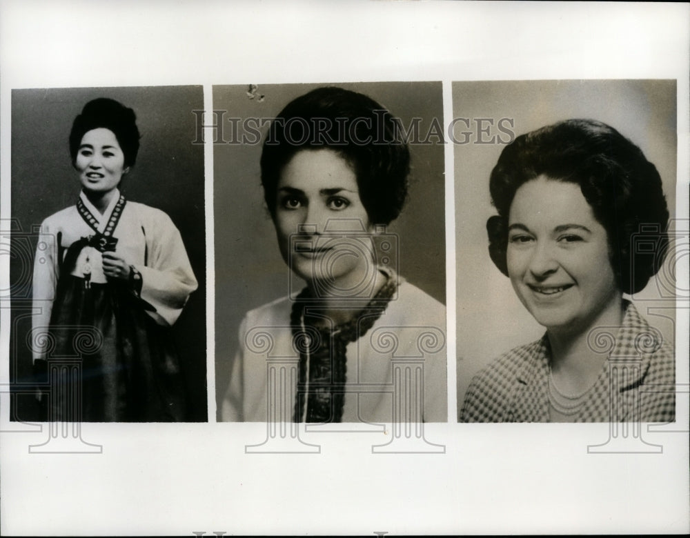 1963 Press Photo Suh Young-Hee, Maro Theodossia-Dou, Randi Solveig Lie Portraits
