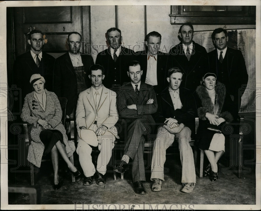 1932 Press Photo Dr James W. Parker Kidnapping Suspects, Peoria, Illinois