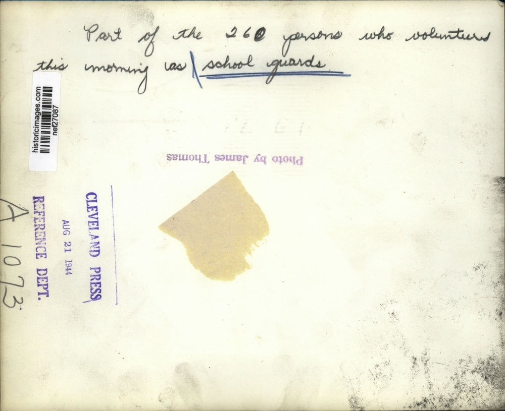 1944 Press Photo Part of the 260 People Who Volunteered as School Guards