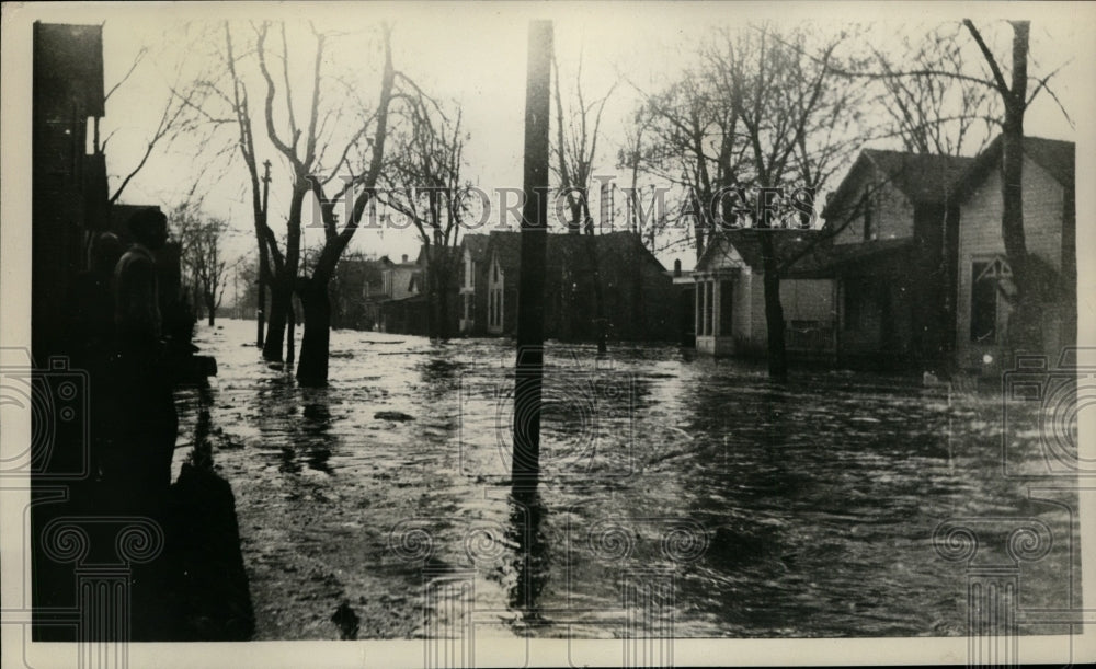 1936 Press Photo Logansport, Indiana Eel River Flooding - nef27122