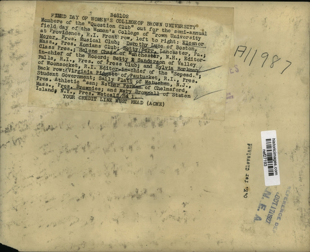 1927 Press Photo Members of the "Question Club" out for semi-annual field day